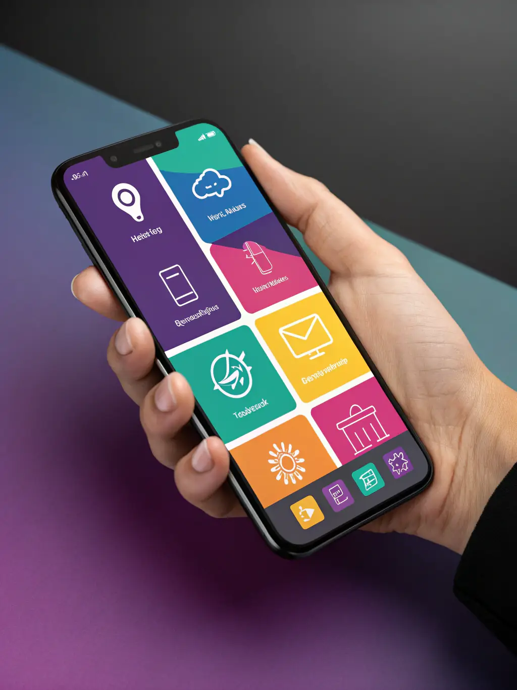 A smartphone displaying a live feed from a security camera, showing a person accessing the video remotely.