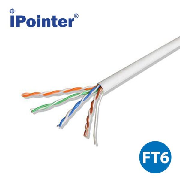 IPointer CAT5E FT6 Plenum Network Cable, 1000ft Box – White (ACC-CAB-CAT5E-FT6-1000TWH)