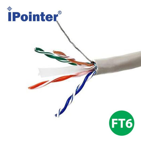 IPointer CAT6 FT6 Plenum Network Cable, 1000ft Box – White (ACC-CAB-CAT6-FT6-1000TWH)