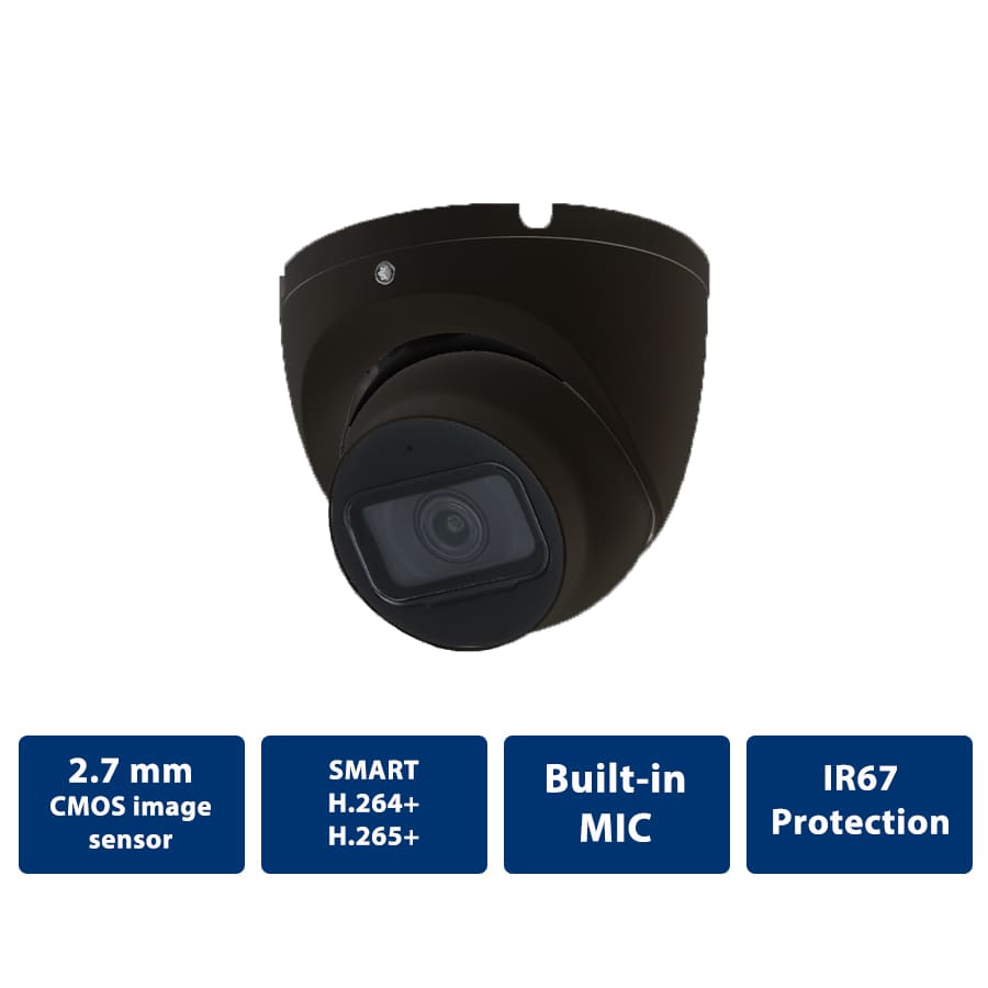 4K (8MP) Turret Camera (Black), 2.8mm Fixed (CAM-IP9118TB-28)
