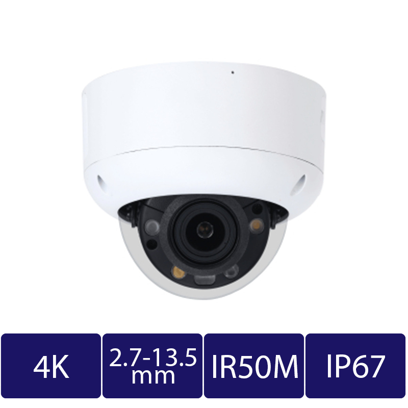 4K (8MP) Smart Dual-Light Active Deterrence AI Dome Camera, Motorized Vari-Focal (CAM-IP9338R-A-PV-Z-AI)