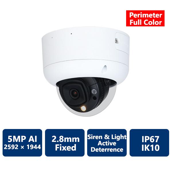 5MP Smart Dual-Light Active Deterrence AI Dome Camera, 2.8mm Fixed (CAM-IP9355R-A-PV-28-AI)