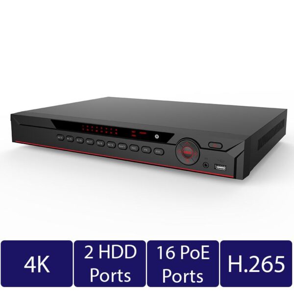 16-Channel 1U 16-PoE 4K Network Video Recorder (NVR-NV42A16H-P16-4K-EI)